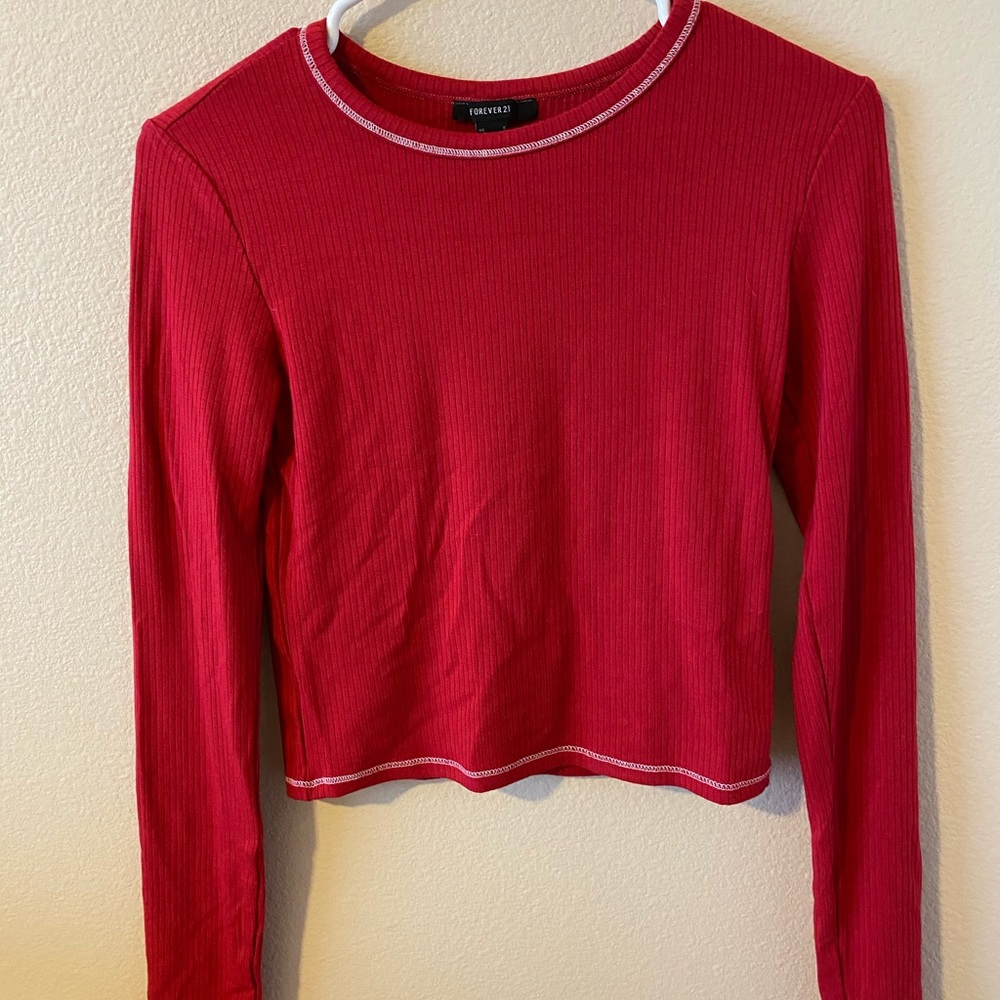 Red long sleeve top